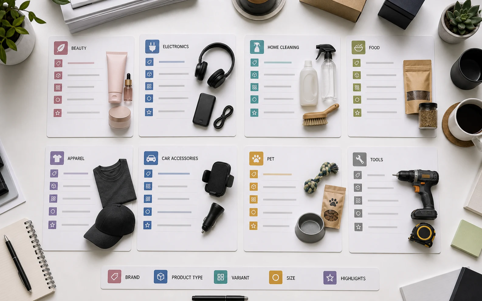 Category title pattern board for Amazon product title examples.