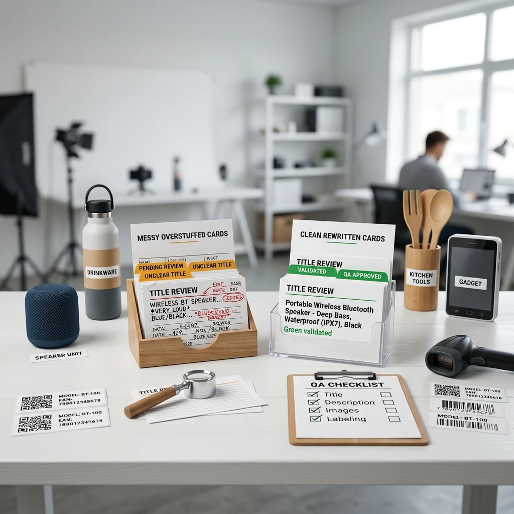 Amazon title compliance mistakes to avoid during 75-character title cleanup.