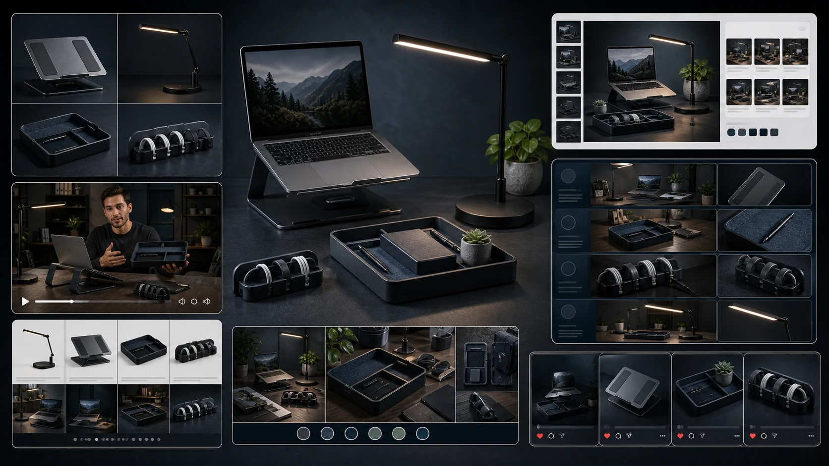 Brand DNA powering ecommerce content workflows including product shots, videos, marketplace assets, A+ content, and campaigns.