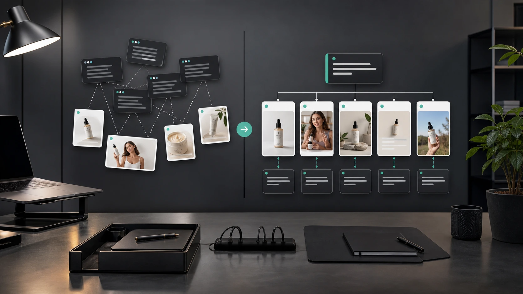 Generic AI prompting compared with reusable AI brand voice workflow for ecommerce content.