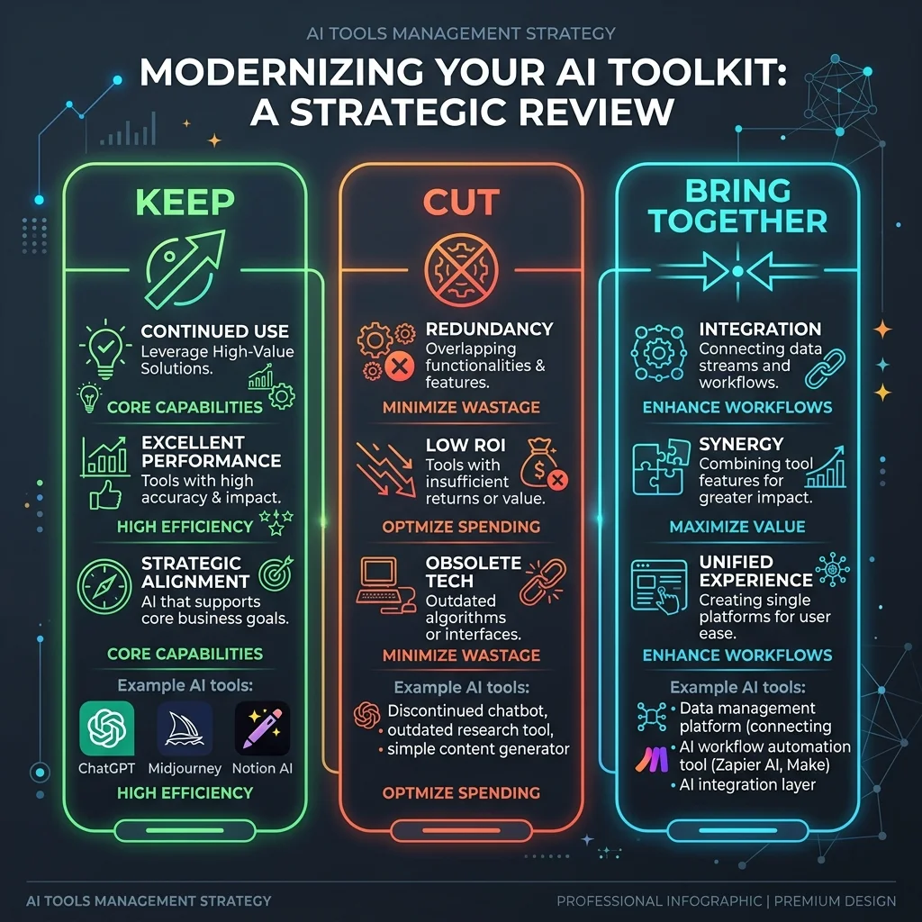 AI tools keep, cut, and bring together infographic strategy